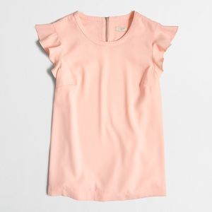 J. Crew Factory Flutter Sleeve Top (Maroon)